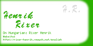 henrik rixer business card